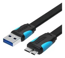 Comprar Cable USB 3.0 Micro B Vention - USB A Micro B - 1 Metro - 5 Gbps 2a - OTG - Premium Cable Plano Blindado Reforzado - PVC - Para Disco Rigido \u002F Carry Disk \u002F PC \u002F Camara \u002F Tablet - VAS-A12-B100