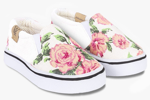 Panchas Para Bebes Blanca Con Flores Talles Del 17 Al 26