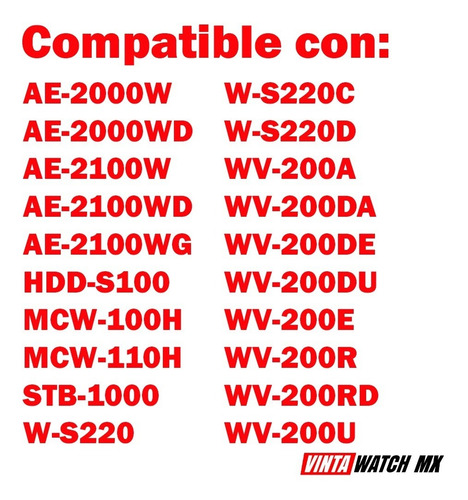 Correa Compatible C/ Casio Ae2000 Ae2000wd Ae-2000 Ae-2000wd Naranja 1.6 Cm