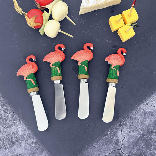 Cuchillos Esparcidores De Queso Y Mantequilla Flamingo