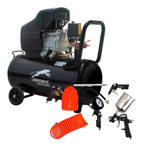 Compresor De Aire Panther 2hp 25 Lts + Kit De Aire 5pz G P