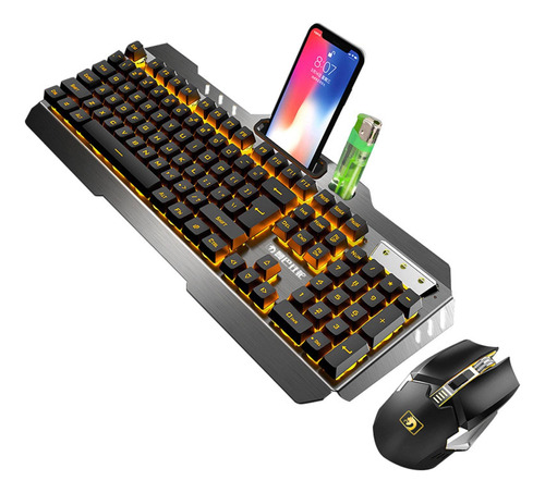 Kbree Juego Teclado Carga Inalambrica Mouse Luminosa