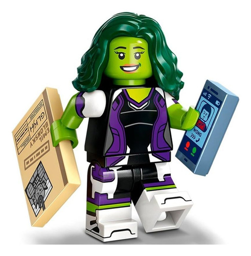 Minifigura Lego Marvel Series 2 She-hulk Con Capa Morada De