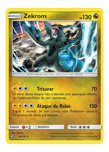 Carta Pokémon Lendário Zekrom Dragões Soberanos