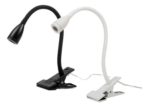 Lampara Mesa Con Pinza Clip Negra O Blanca - Calidad Unilux Estructura Blanco Blanco