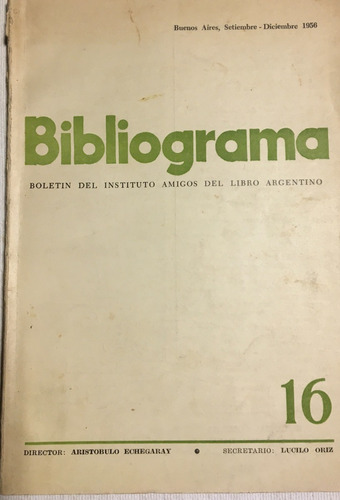 Libro Bibliograma Boletin Instituto Amigos  Libro Argentino