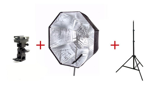 Imagem 2 de 7 de Kit Para Estudio Octabox 80cm + Suporte P/ Flash + Tripé
