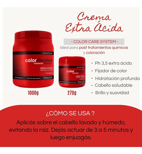 Fidelité- Colormaster- Crema Extra Ácida Ph3,5 1000g.