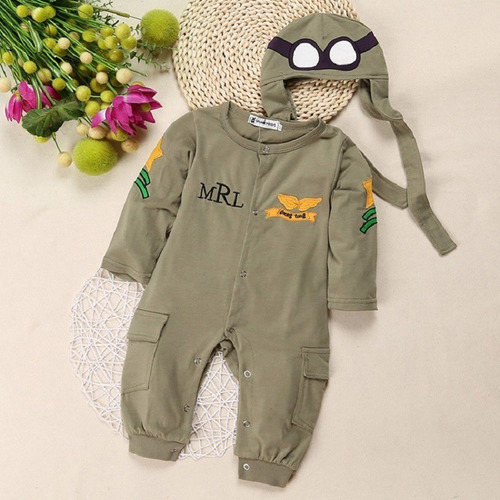 Fantasia Infantil Aviador Piloto Das Forças Armadas Bebê
