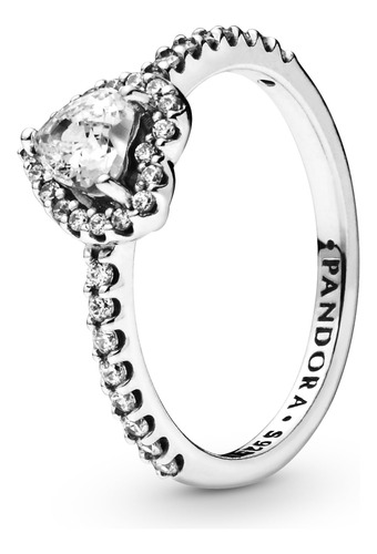 Pandora Jewelry Elevated Heart Cubic Zirconia Ring In Sterl.