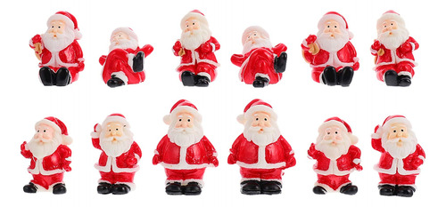 Doitool 12 Piezas Mini Papa Noel Adornos De Navidad Precioso