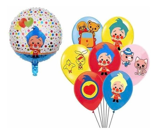 Globos Payaso Plim Plim 8 Piezas