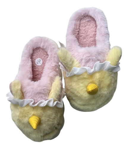 Pantufla Unicornio De Felpa Para Niñas Antideslizante Lila