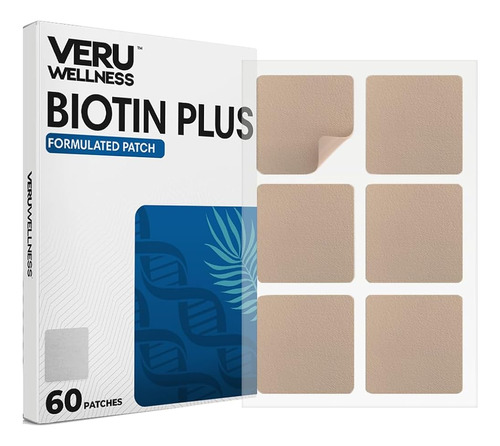 Veru Wellness Biotin Patch For Hair 60 Day Supply Biotin B7 