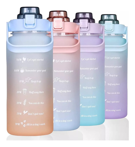 Botella Motivacional Plastica 2 Litro Agua Botellon Trendy