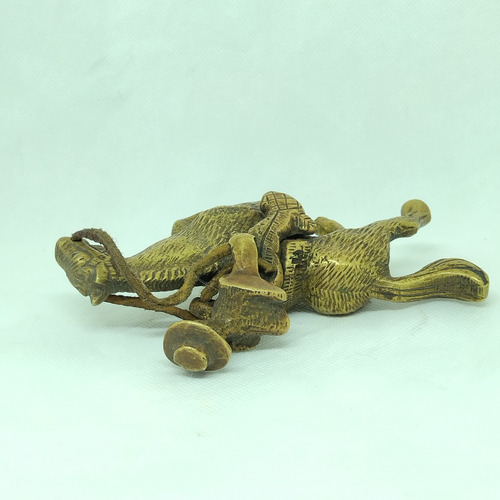 Figuras Estatuillas De Caballo Con Ginete De Bronce (Usado)