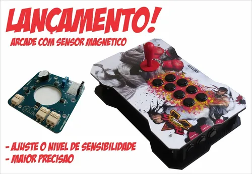 Controle Arcade Ps4 Ps3 Raspberry Pc Com Sensor Magnetico