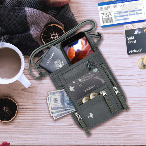 Billetera Walnew Con Cuello Y Funda Para Pasaporte Con Cu...