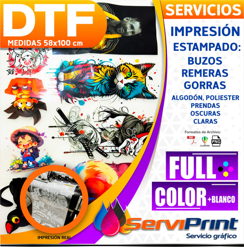 Dtf Impresión 58 Cm De Ancho, Máxima Calidad