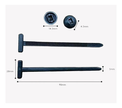 Hebilla Universal De Nylon For Bridas, 120 Unidades