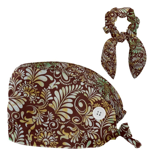 Baroque Floral Picture Turban For Mens Beach Hat Dama