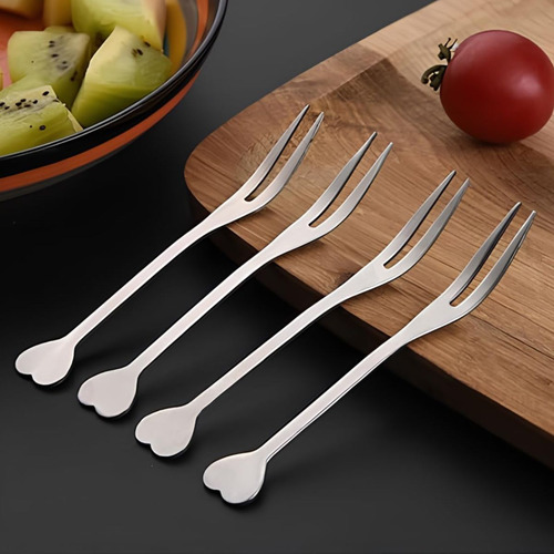12 Mini Garfinho Talher Petisco Aperitivo Fondue Buffet Inox