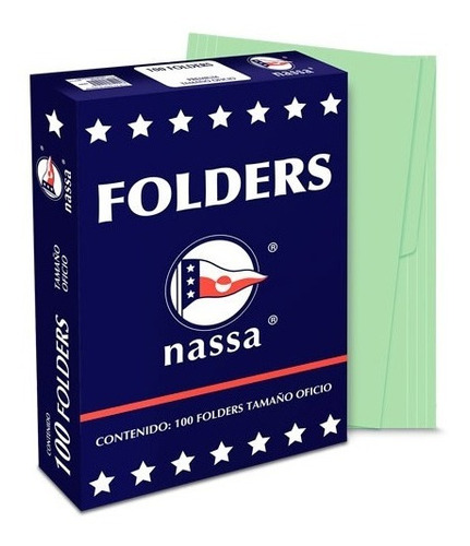 Folder Nassa Tamaño Carta Color Verde 100pzs