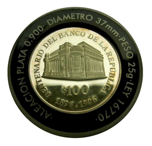 1896 1996 Conmemorativa De Plata 100 Años De Banco República