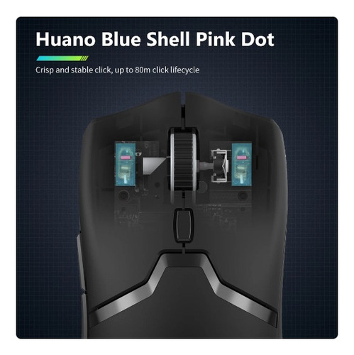 Mouse Gamer Delux M800 Pro Paw3395 Sem Fio Preto | Tri-mode Preto