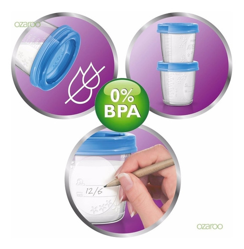 Imagen 4 de 6 de Avent Set De Vasos Almacenamiento Leche Materna Tiendamibebe
