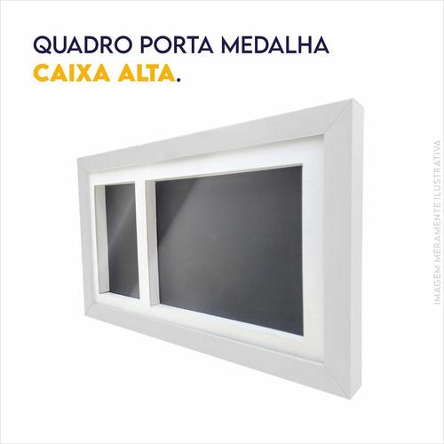 Quadro C/ Moldura Porta Medalhas E Foto Horizontal 35,5x21cm