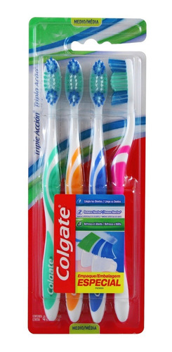 Cepillo Dental Colgate Triple Acción Mediano 4 Pzas