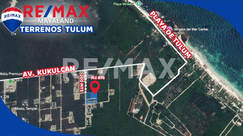 Oportunidad Terrno En Esquina De 2500 M2 A 550 Mts De La Playa De Tulum