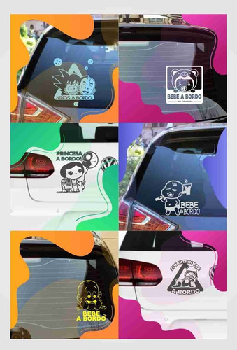 Imagen 3 de 9 de Sticker Vinilo P/ Auto De Bebe A Bordo Envío Incluid.en Lima