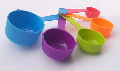 Set Juego Tazas Medidoras X 5 Plasticas Cocina Reposteria