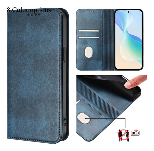 Funda De Piel Tipo Cartera Para Motorola Edge 50 Con Carga Ultrainalámbrica, Bloqueo Rfid, Soporte, Ranuras Para Tarjetas, Textura Vintage