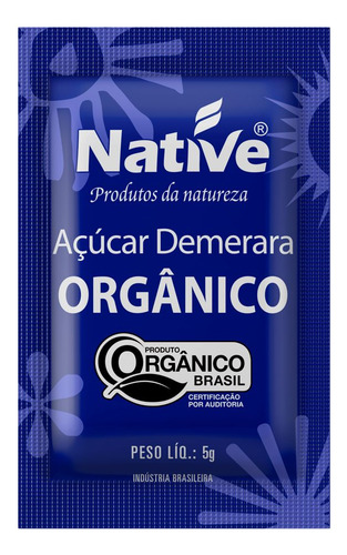 Açúcar Demerara Orgânico Native Sachê Individual 5g - 50 Und