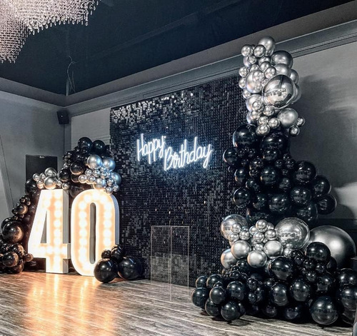 Shimmer Wall 4d Panel Pared Cortina 30x30 Cm Negro X 10 Un