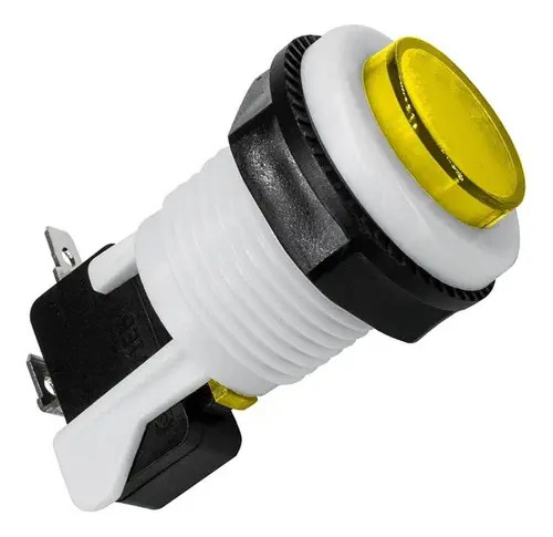 Botão Arcade PBS-29 Amarelo de 23mm para Fliperama
