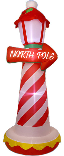 Inflable De Navidad Faro Del Polo Norte Rojo Para Patio