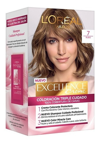 Kit Tintura Excellence Creme Loreal 7 Rubio