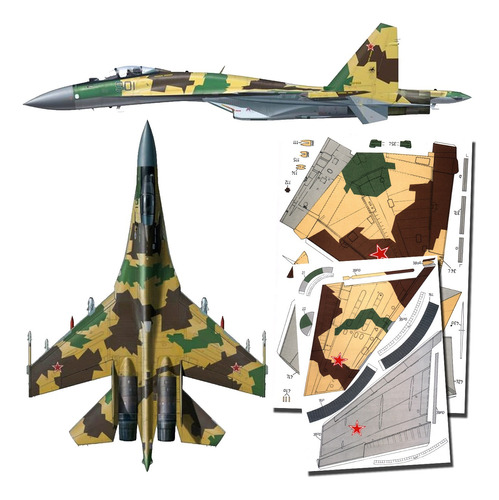 Su-35 Escala1.33 Papercraft