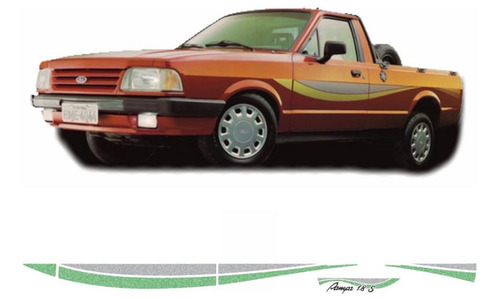 Kit Faixas/adesivos Ford Pampa 1995 Verde