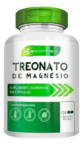 Suplemento Alimentar De Magnésio 500mg 120 Cápsulas Formula Avançada Ecomev Auxilia na Memória