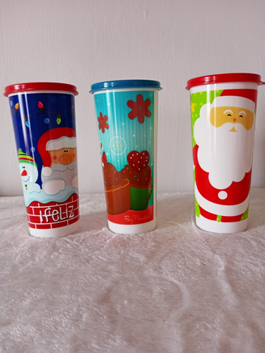 Vasos Tupperware Diseño Navidad 