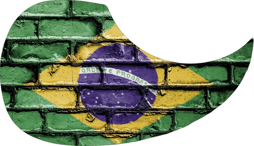 Escudo Para Violão Sônica Em Acrílico Brasil No Muro 013