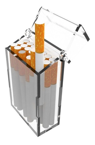 Imagen 1 de 10 de Estuche Cigarrillos Caja Cigarrera Acrílico Cigarros Art4896