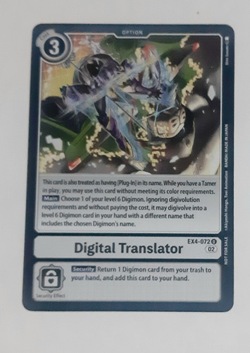 Carta Box Topper Digital Translator  Ex4 072 U Digimon Tcg