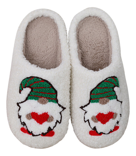 Zapatillas Navideñas De Piel Esponjosa Con Dibujos Animados