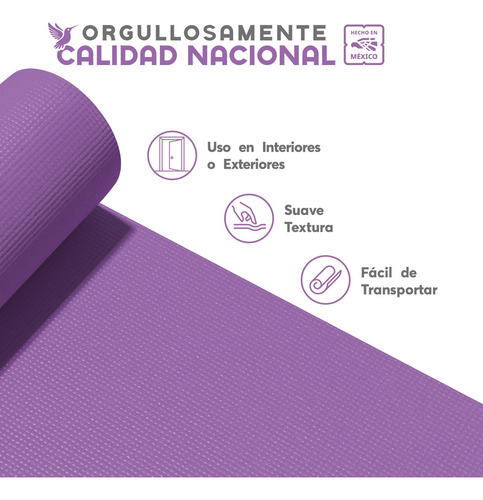 Tapete De Yoga Muuk Fitness 3 Mm Ejercicio Y Relajación Color Lila